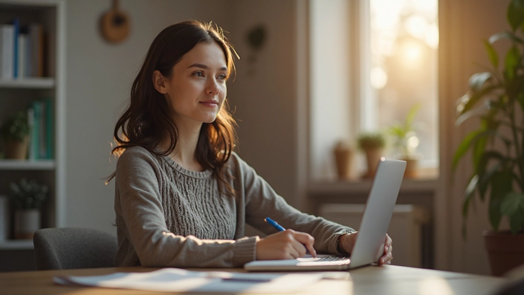 Persoon die zich ontspannen voelt na cognitieve oefeningen